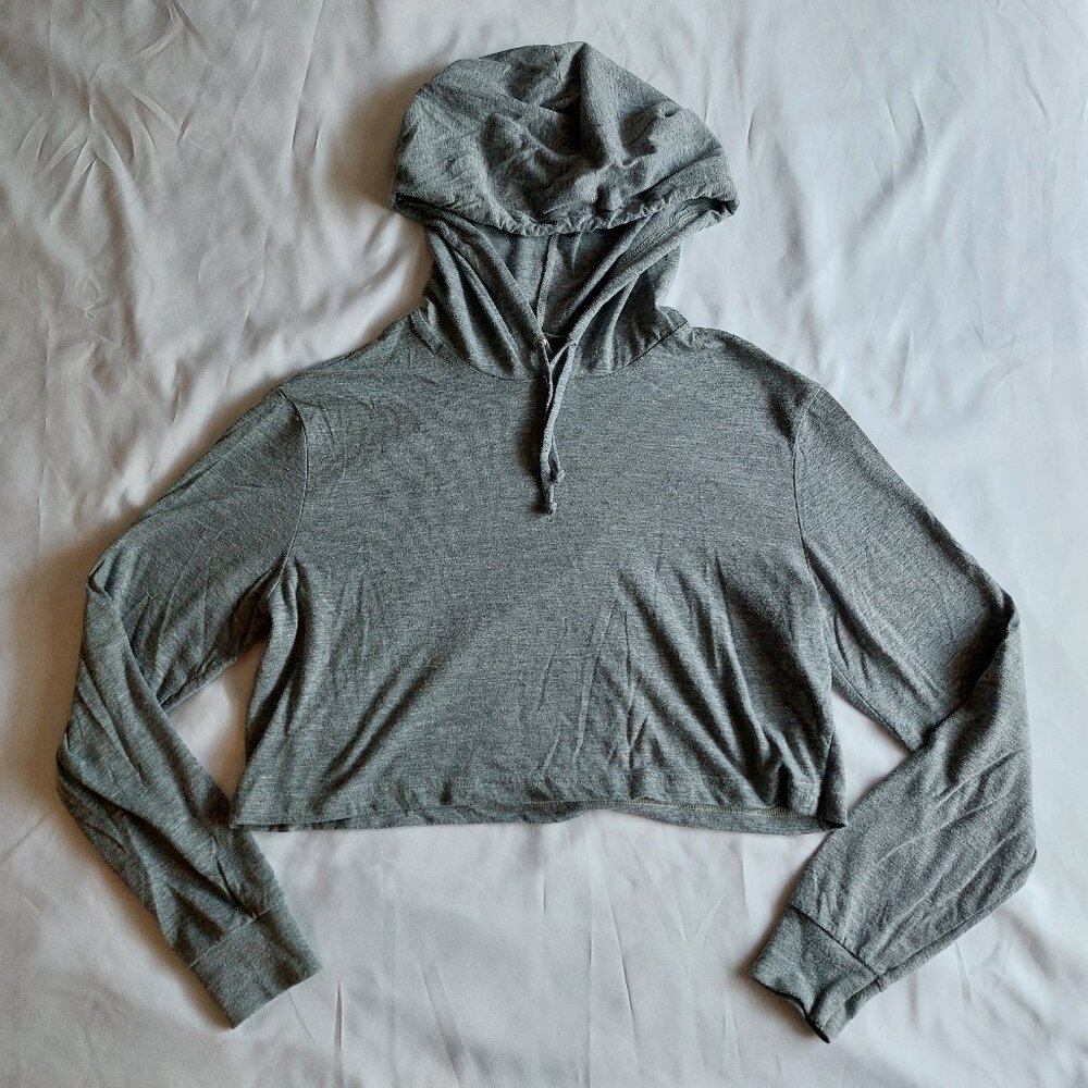 American Apparel Cropped Gray Hoodie